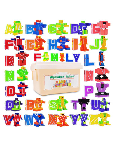 26 Piezas Robots del Alfabeto Alphabots para Niños 3-5 Años