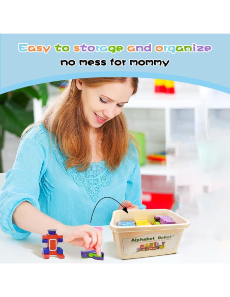 26 Piezas Robots del Alfabeto Alphabots para Niños 3-5 Años