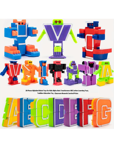 26 Piezas Robots del Alfabeto Alphabots para Niños 3-5 Años