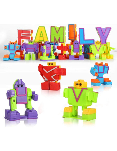 26 Piezas Robots del Alfabeto Alphabots para Niños 3-5 Años