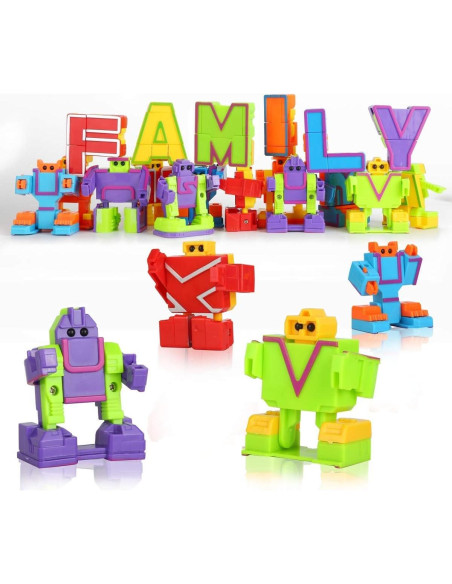 26 Piezas Robots del Alfabeto Alphabots para Niños 3-5 Años