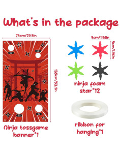 Juego de Lanzamiento Ninja TEASIK con 12 Estrellas de Espuma 2