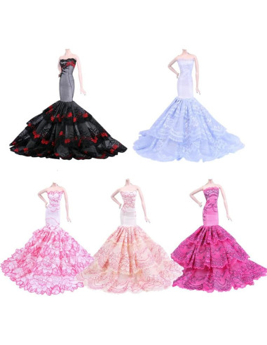 Conjunto de 3 Vestidos Vintage para Muñeca 29cm Lance Home