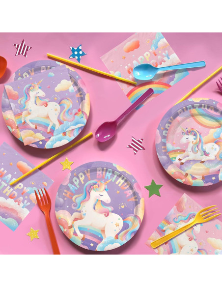 Kit de Fiesta de Cumpleaños Unicornio Gatherfun para 24 Invitados