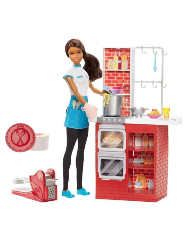 Muñeca Barbie Chef de Espagueti Afroamericana - Juego de Cocina