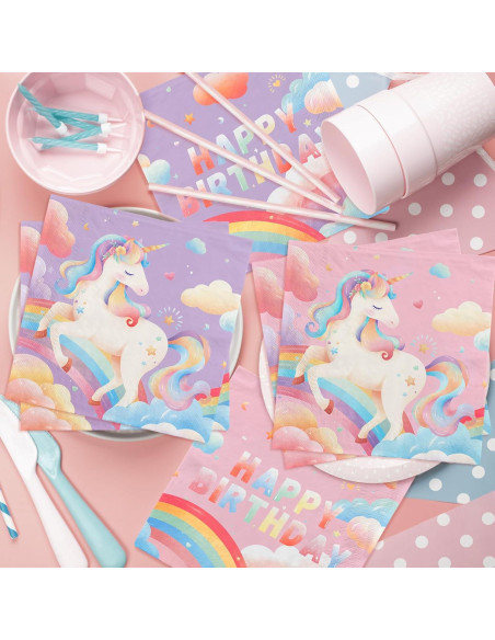 Kit de Fiesta de Cumpleaños Unicornio Gatherfun para 24 Invitados