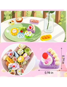 50 Piezas Mini Comida de Resina para Muñecas y Jardines 2