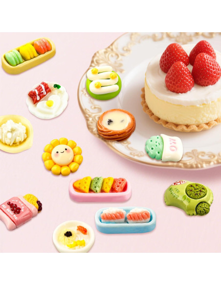 50 Piezas Mini Comida de Resina para Muñecas y Jardines