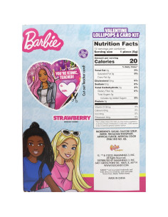 Kit de Lollipops de San Valentín Barbie - 12 Corazones Sabor Fresa 2