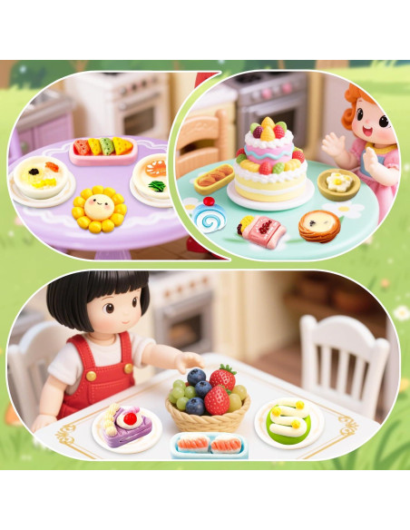 50 Piezas Mini Comida de Resina para Muñecas y Jardines