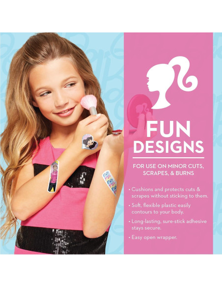 Curitas Antibacteriales Barbie 100 Unidades para Niños