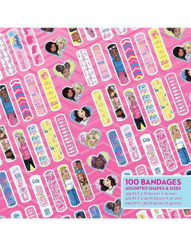 Curitas Antibacteriales Barbie 100 Unidades para Niños