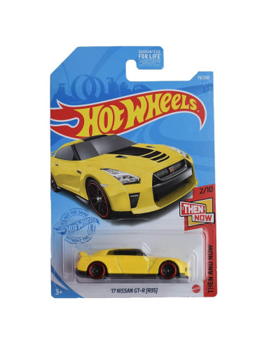 Auto a Escala Hot Wheels Nissan GT-R 2017 Amarillo 1:64