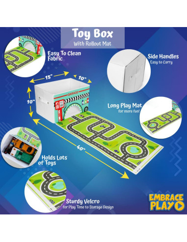 Caja de Almacenamiento de Juguetes EMBRACE PLAY con Alfombra