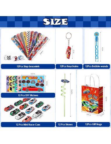 Favoritos de Fiesta de Coche de Carreras Vanblue 12 Piezas
