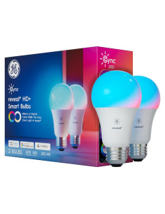 Bombillas LED Cync A19, multicolor, WiFi, paquete de 2