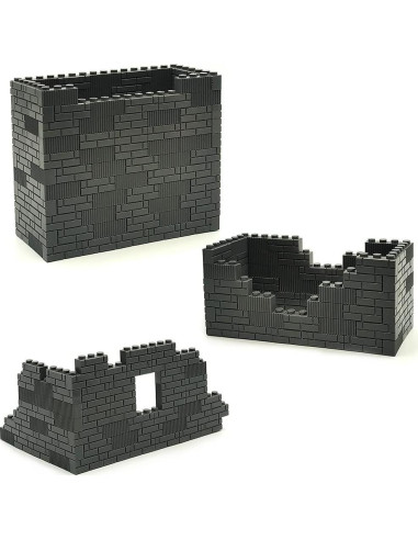 Ladrillos de Construcción ZHX 1x3 Gris Oscuro 150 Piezas