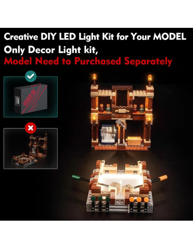 Kit de luz LED LocoLee para LEGO 21272 Mansión en el bosque