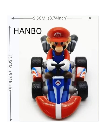 3 Autos de Kart Pull Back Super Estrella Mario Bros