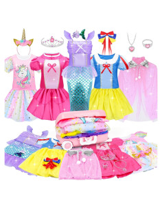 Conjunto de Disfraces de Princesa Rcovasc 16 Piezas para Niñas 3-8 Años