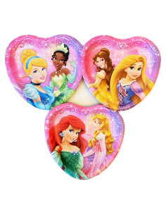 Platos de Postre Corazón Princesa Magic Meter 24 Unidades 17.78 cm