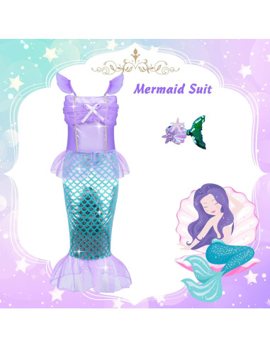 Conjunto de Disfraces de Princesa Rcovasc 16 Piezas para Niñas 3-8 Años