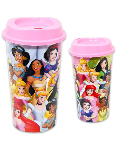 Juego de 6 Tazas de Viaje Disney Princesas con Tapas 591ml