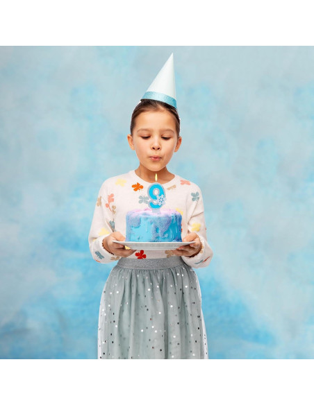 Vela de Cumpleaños Azul con Copos de Nieve - Número 4 - 7.62 cm Vela de Cumpleaños Azul con Copos de Nieve - Número 4 - 7.62 cm