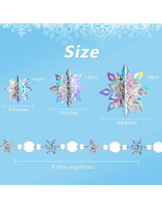 Decoraciones de Copos de Nieve 3D JULMELON - 15 Piezas 2