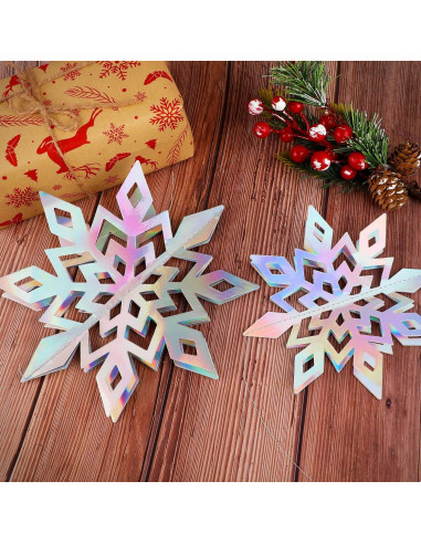 Decoraciones de Copos de Nieve 3D JULMELON - 15 Piezas