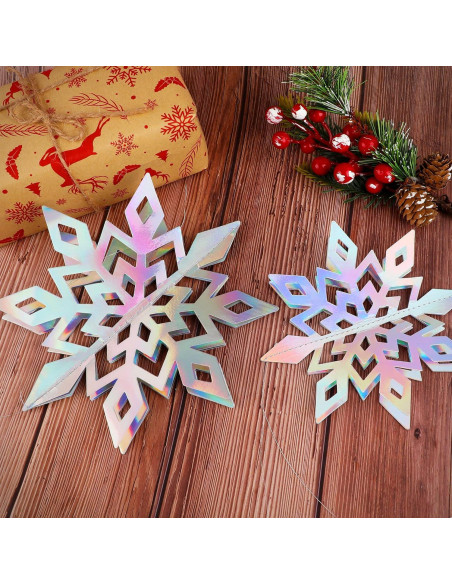 Decoraciones de Copos de Nieve 3D JULMELON - 15 Piezas