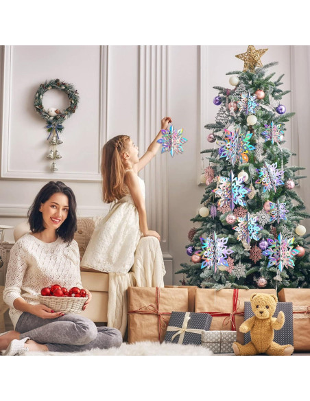 Decoraciones de Copos de Nieve 3D JULMELON - 15 Piezas