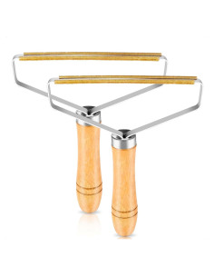 Kit de 2 Quitapelusas Reluen de Metal y Madera para Ropa