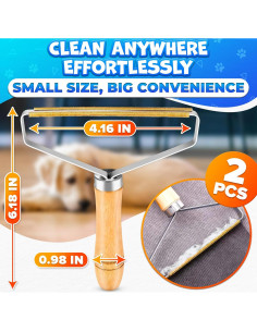 Kit de 2 Quitapelusas Reluen de Metal y Madera para Ropa 2