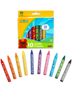 Crayones Jumbo Plaza Sésamo 10 Piezas Gruesos para Niños 2