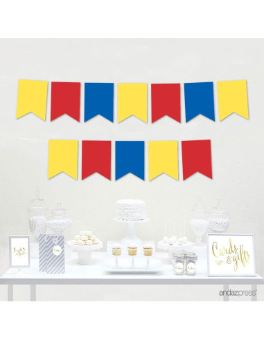 Banderín Colgante Andaz Press 24 Banderines 3.66m Cumpleaños