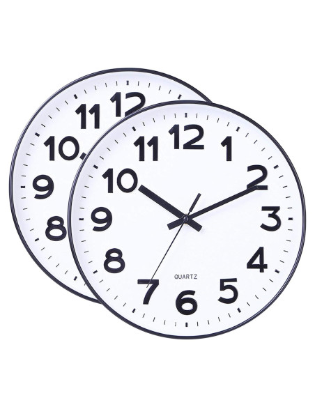 Reloj de Pared Silencioso 30 cm 2 Piezas Foraineam