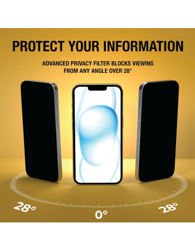 Protector de Pantalla Privado DEWALT para iPhone 15 Pro 9H