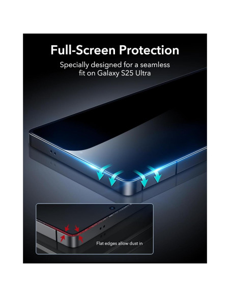 Protector de Pantalla ESR 3 Pack para Samsung Galaxy S25 Ultra 9H