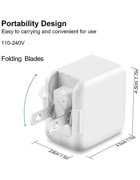 Cargador Rápido USB-C 20W Novobit para iPad y iPhone
