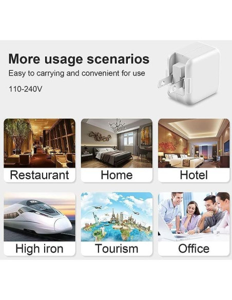 Cargador Rápido USB-C 20W Novobit para iPad y iPhone