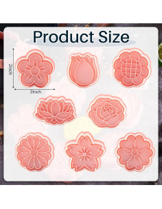 Cortadores de Galletas en Forma de Flor Vesici - 8 Piezas 2