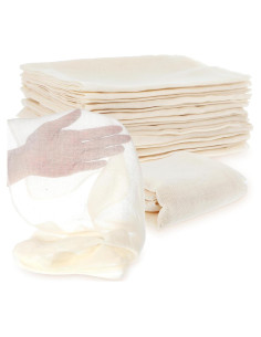 24 Piezas Tela de Queso 50x50 cm Algodón Sin Blanquear