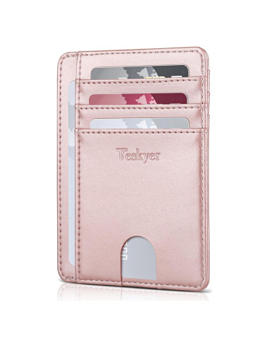 Billetera Slim Teskyer de Cuero Minimalista con Bloqueo RFID