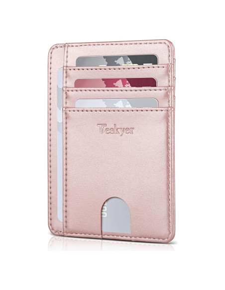 Billetera Slim Teskyer de Cuero Minimalista con Bloqueo RFID