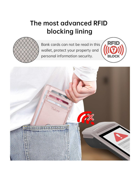 Billetera Slim Teskyer de Cuero Minimalista con Bloqueo RFID
