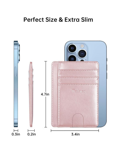 Billetera Slim Teskyer de Cuero Minimalista con Bloqueo RFID