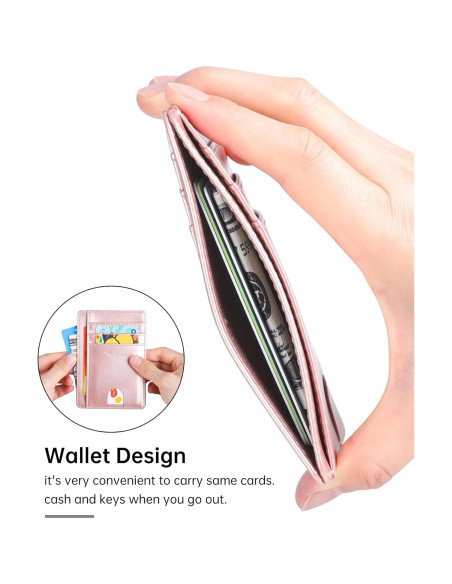 Billetera Slim Teskyer de Cuero Minimalista con Bloqueo RFID