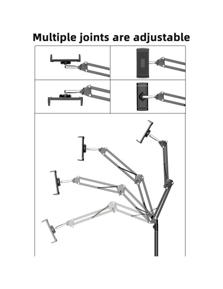 Soporte de Piso para Tableta VOLTIFYMAX Ajustable 75-140 cm