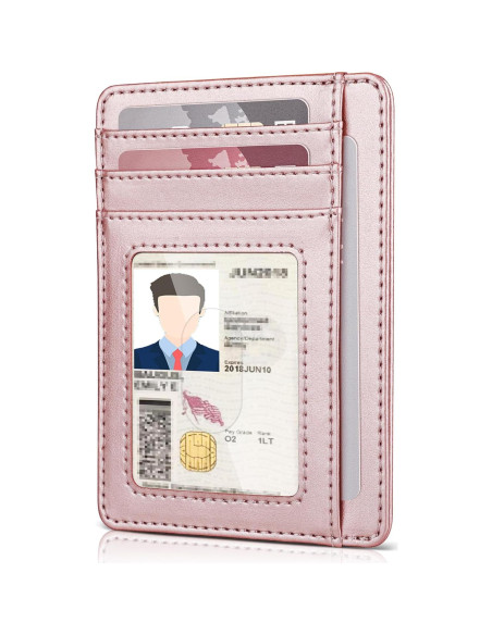 Billetera Slim Teskyer de Cuero Minimalista con Bloqueo RFID